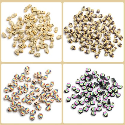 100 Pcs Popsicle Polymer Clay Beads Cartoon Heishi Spacer Beads Supplies for DIY Bracelet Earring Necklace Jewelry Making - color: Popsicle