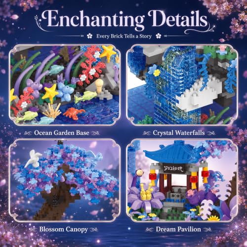 Cherry Blossom Tree Micro Mini Building Block Set 2769 PCS - color: Blue