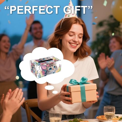 LSQFS DIY Diamond Art Tissue Box Kit,Cat,Ideal Gift,1PC - color: Cat 1
