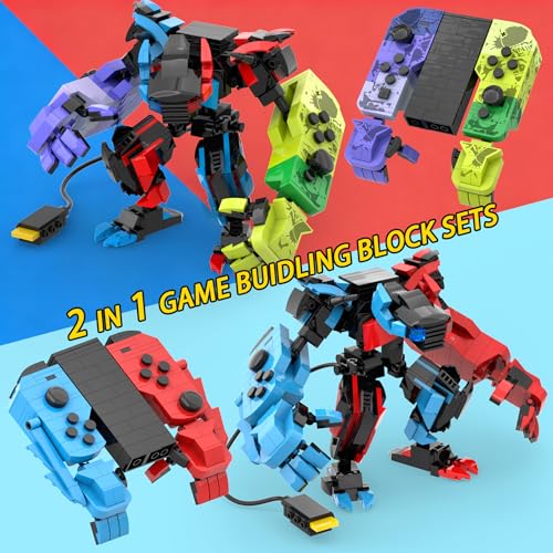 781 PCS Transforming Game Controller Robot Building Kit, 2-in-1 Retro Mecha Building Blocks Set, Gift for Boys, Adults & Collectors, Birthday Room Decor Supplies