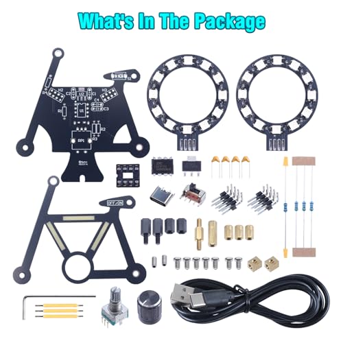 LED Bike Soldering Practice Kit, ICSTATION Knob Control Bicycle Soldering Project With 5 Lighting Modes DIY Bike Kit With LED Filament Brightness Adjustable for Adults College Solder Education