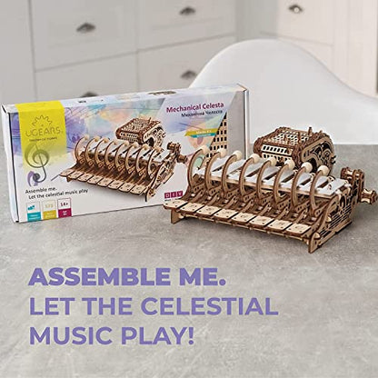 UGEARS Bundles 3D Puzzles - Mechanical Celesta and Steampunk Clock -3D Puzzle Wooden 3-D Puzzles for Adults Model kit DIY Mechanical Puzzles