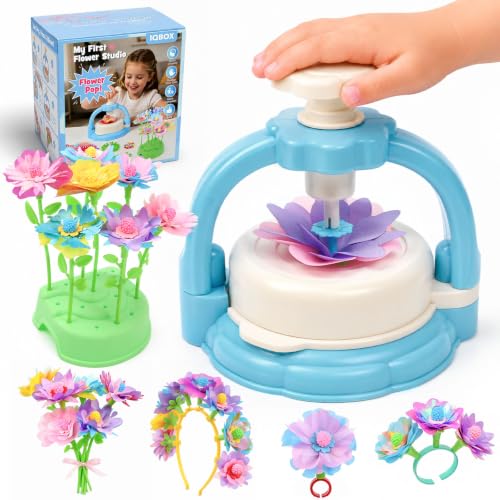 IQBOX Flower Making Kit for 4 5 6 7 8 Year Old Girls Brithday Gifts - color: blue