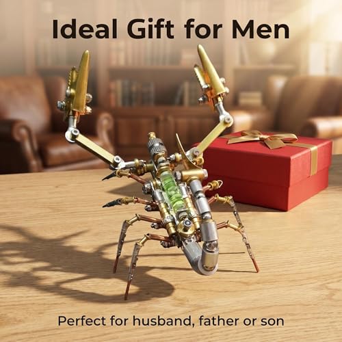 Steampunk Mechanical Scorpion Insect 3D Metal Puzzle 140+ Parts No Glue Screw Assembly DIY Hobby Birthday for Adults Teens 14+(Leveling Scorpion) - style: Leveling Scorpion
