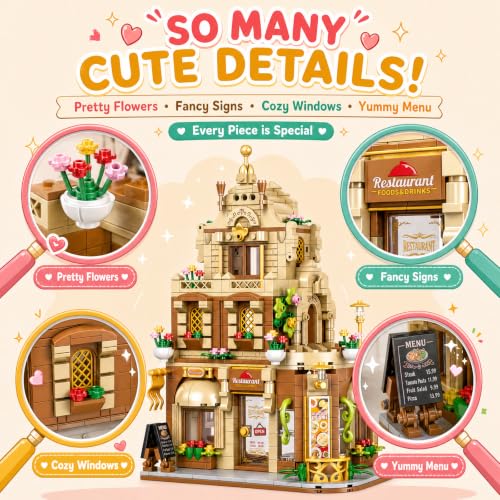 City Street View Building Blocks, Modular Architecture Model - color: Amber Beige