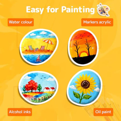 Simetufy 150 Pcs River Rocks for Painting, 2"-3" Painting Rocks, Flat & (Pack of 2) - size: 2-3in-150pcs (Pack of 2)
