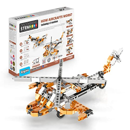 Engino: Discovering STEM - How Aircrafts Work: Technology of Machines - 10 Model Toy Vehicle Brick Building Set, Snap-Fit System, Experiment, Kids 9+ - style: How Aircrafts Work