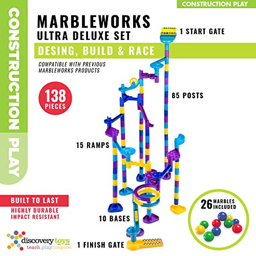 Discovery Toys MARBLEWORKS® Marble Run Ultra Deluxe Set | Kid-Powered Learning | STEM Educational Building Block Toy Learning & Childhood Development 5 Years Old and Up - style: Ultra Deluxe Set