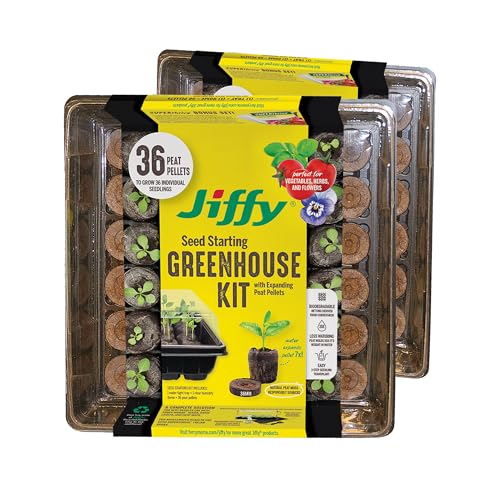 Jiffy Seed Starting Tray Kit - 36 Cell Germination Tray, Portable - 2 Pack, 72 Pellet - style: 2 Greenhouse Kit