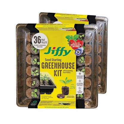 Jiffy Seed Starting Tray Kit - 36 Cell Germination Tray, Portable - 2 Pack, 72 Pellet - style: 2 Greenhouse Kit