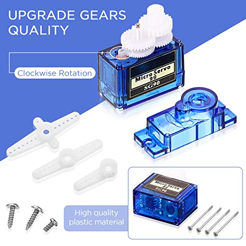 Hanaive 16 Pcs Sg90 9g Mini Micro Servo Motors Rc Servo Kit