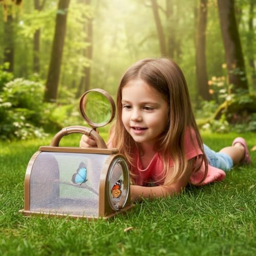 9Pcs Kids Explorer Kit Bug Catching Kit with Magnifying Glass