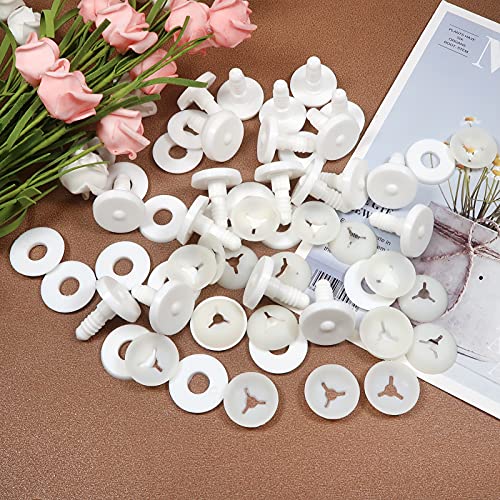 TOAOB 20 Set 25mm Doll Joints for Amigurumis Crochet White Movable Plastic Animals Safety Joints for Crochet Accessories Stuffed Animals Crafts Puppets Limbs and Arm Leg Neck Joints Doll Making - size: 25mm