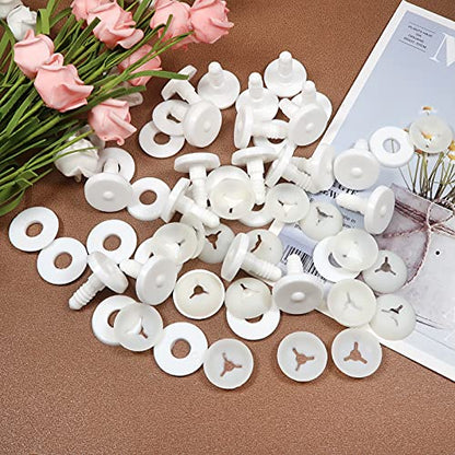 TOAOB 20 Set 25mm Doll Joints for Amigurumis Crochet White Movable Plastic Animals Safety Joints for Crochet Accessories Stuffed Animals Crafts Puppets Limbs and Arm Leg Neck Joints Doll Making - size: 25mm