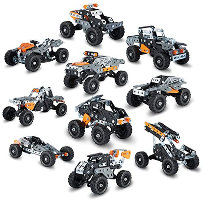 MECCANO Erector, 10 in 1 Model Race Truck Building Set, 225 Pieces, for Ages 8 and up, STEM Construction Education Toy