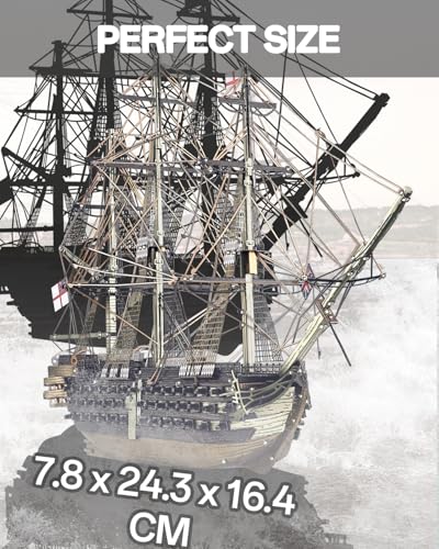 Piececool 3D Metal Puzzles for Adults, HMS Victory Battleship Model Kits Crafts for Adults to Build DIY Models Puzzles, Ideal Creative Great Gift for Family Time Home Decor- 389Pcs - style: HMS Victory