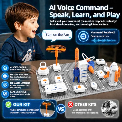 STEM Science Kit for Kids, Electronics Circuit Exploration Toy, 55 PCS - size: Large - 350+ Projects