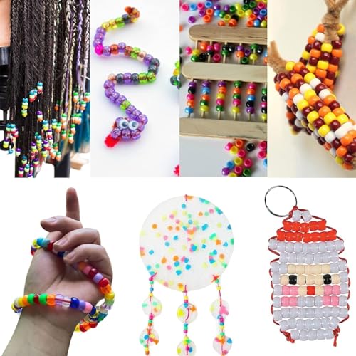 LIS HEGENSA 6300Pcs DIY Childrens Craft Pony Beads Friendship Bracelet Kit - color: 6300PCS
