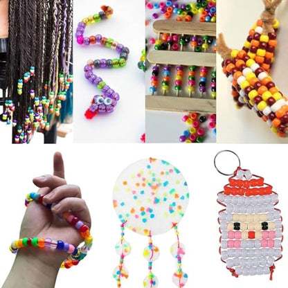 LIS HEGENSA 6300Pcs DIY Childrens Craft Pony Beads Friendship Bracelet Kit - color: 6300PCS