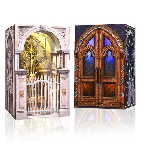 MiniCity 2-Piece Book Nook Kit Set, Miniature Dollhouse Kit for Beginner - color: Notre-dame Bacilica & St. Charles Church