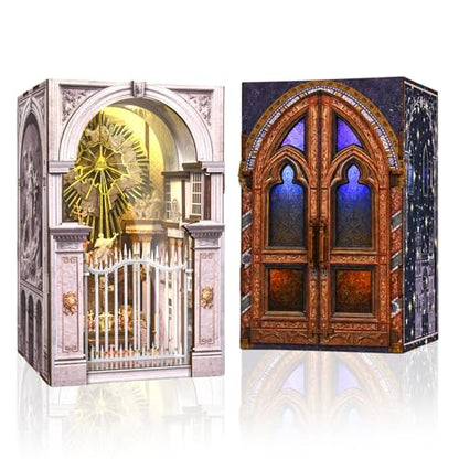MiniCity 2-Piece Book Nook Kit Set, Miniature Dollhouse Kit for Beginner - color: Notre-dame Bacilica & St. Charles Church