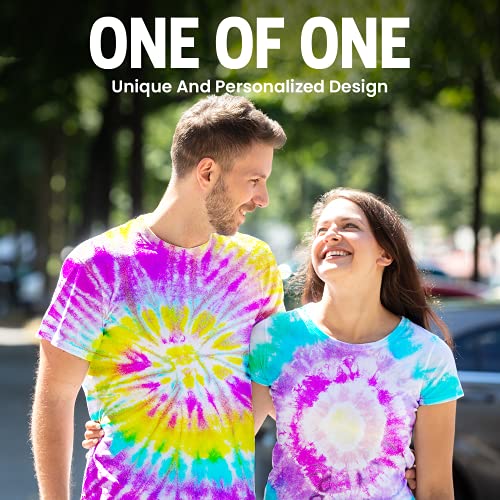 KOOL KRAFTS Tie Dye Kit, All-Inclusive with 12 Vibrant Colors, + 4 White T-Shirts - Perfect for Kids & Adults - Fun Tie Dye Party Supplies, Tie Dye Kits for Children Age 8-12, Tie Dye Kit.
