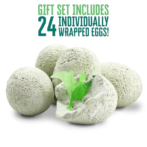 Thames & Kosmos I Dig It! Glow-in-the-Dark Dinosaur Egg Excavation Gift Set | 24 Excavation Kits w/Dino Figures | Party Favors, Stocking Stuffers, Easter Baskets | Collect 8 Unique Glowing Dinos
