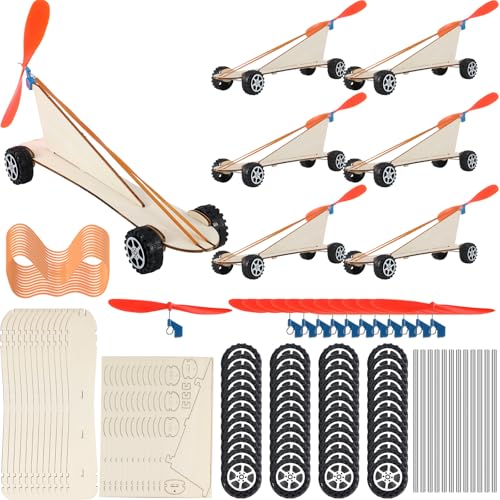 24 Sets Rubber Band Propeller Car Kit DIY Bulk STEM Craft Kit