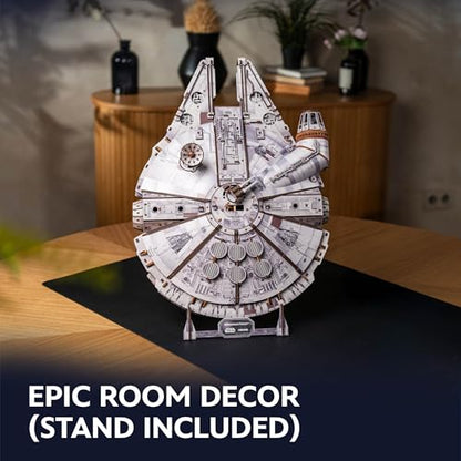 UGEARS Star Wars ™ Millennium Falcon™ Wooden 3D Puzzles for Adults - DIY Mechanical Model Kit, 3D Puzzle Brain Teaser Puzzles for Adults, Wood Model Building Kits, Hobbies for Men and Women