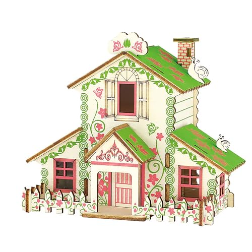 Log Cabin Mini House 3D Wooden Puzzle Building Kit for Adults Teens