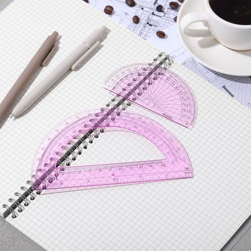 EBOOT 2 Pcs Plastic Protractors - color: Pink