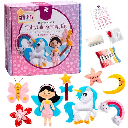 Pinwheel Crafts Fairytale Sewing Kit for Kids Ages 5-12, Learn to Sew - color: Fairytale