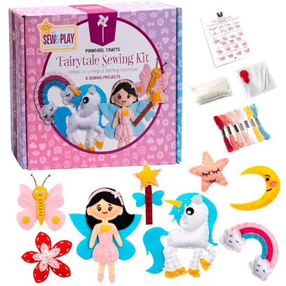 Pinwheel Crafts Fairytale Sewing Kit for Kids Ages 5-12, Learn to Sew - color: Fairytale