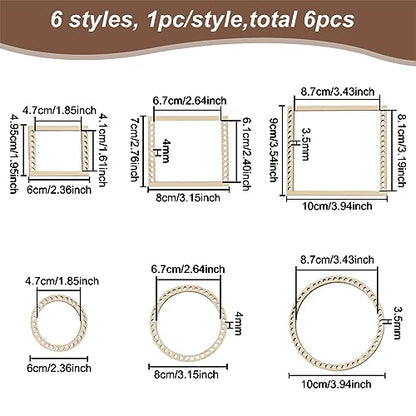 BENECREAT 6Pcs Weaving Loom Kit, Wooden Mini DIY Weaving Loom Rectangle and Round Weaving Looms for Hanging Decor Woven Tapestry Knitted Crafts Making
