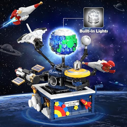 CUBIMANA Solar System Planets Building Toy with LED for Kids Boys Age 8-12+
