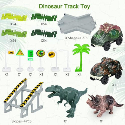 Dinosaur Toys, Create A Dinosaur World Road Race, Dinosaur Track Toys - color: Green