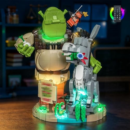 LocoLee Light kit Compatible with Lego Shrek, Donkey & Puss in Boots 72423- Not Actual Model Only Lights, LED Lighting Accessories for LEGO Shrek for Display Collectors (RC Version)