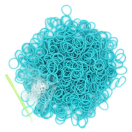 3000 Loom Rubber Bands Refill Kit 75S-Clips 5Hooks Bracelet DIY Light Blue - color: Light Blue