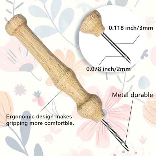 BEUNITONE 2PCS Bohemian Flower Punch Needle Kit for Adults Beginners - color: 06-Abstract Flower