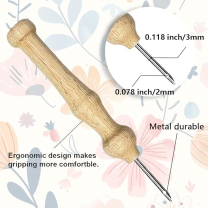 BEUNITONE 2PCS Bohemian Flower Punch Needle Kit for Adults Beginners - color: 06-Abstract Flower