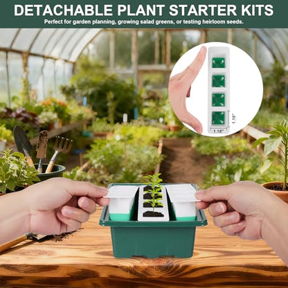 Sondiko Silicone Seed Starter Tray, 48 Cell Reusable Seed Starter Kit, Seedling Starter Trays with Humidity Dome, Mini Greenhouse Germination Kit, Perfect for Starting Vegetable, Flower & Herb Seeds - size: 48-Cell