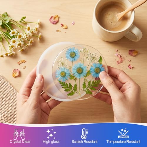 KISREL Epoxy Resin Kit for Beginners, 12OZ Resin Kit with Silicone Molds - size: 12oz kit