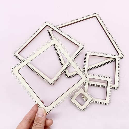 alinacutle 1 Set Weaving Loom Kit Small Weaving Loom for Beginners Wooden DIY with Wooden Stick (Square Weaving Loom Kit) - color: Square Weaving Loom Kit