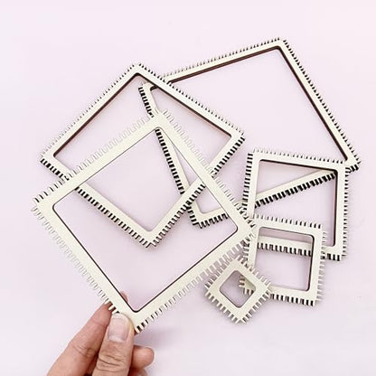 alinacutle 1 Set Weaving Loom Kit Small Weaving Loom for Beginners Wooden DIY with Wooden Stick (Square Weaving Loom Kit) - color: Square Weaving Loom Kit