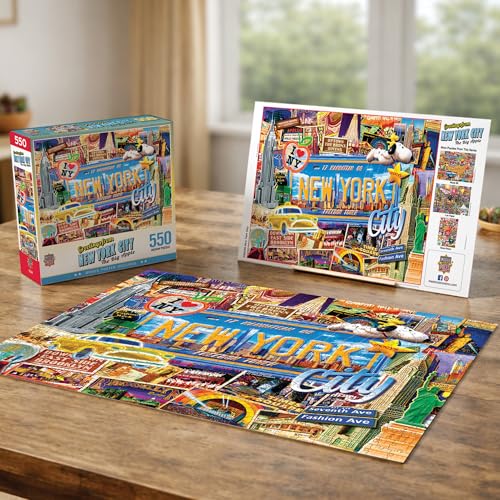 MasterPieces - 550 Piece Jigsaw Puzzle, New York, Fun for Adults, Family, Kids, 18" x 24" - style: New York