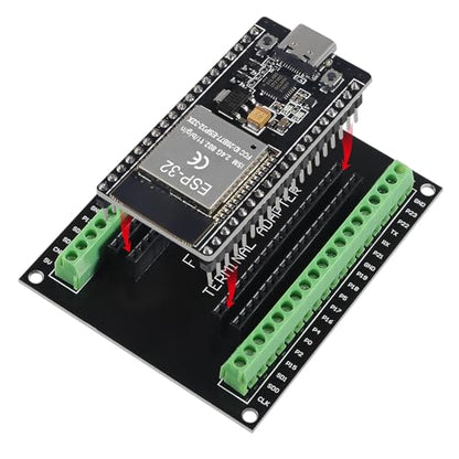 3 Set ESP32 Development Board Type C 38Pin Narrow Version WiFi + Bluetooth Microcontroller ESP-32 ESP-32S Board ESP-WROOM-32 with ESP32 Breakout Board GPIO 1 into 2 Terminal Screw Board