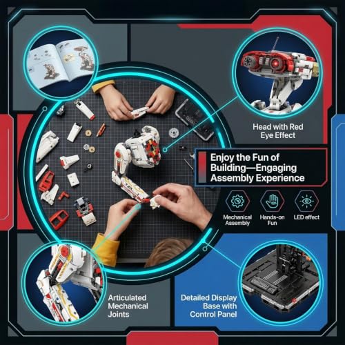 HJPLPXH Space Robot Dog Building Set with LED Light and Walking Design - style: Space Robot