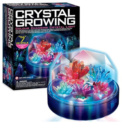 Crystal Growing - Colour Changing Crystals Light - Crystal Growing Kit with LED Lights, STEM Kits Learning for Kids, Create Unique Designs and Vibrant Displays, Safe Non-Toxic Materials - style: Crystal Growing Color Changing LED Light Kids Science Kit