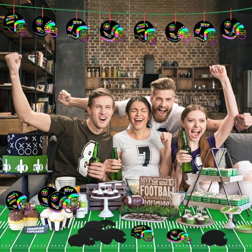 JULMELON 36 PCS Football Scratch Art Kids, Helmet Crafts Party Favors - style: Football Crafts
