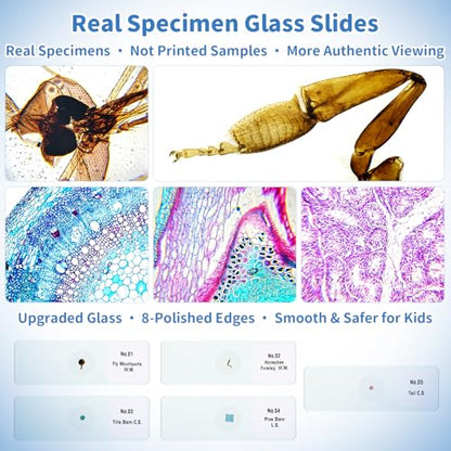 Kids Digital Microscope Science Gift: Complete STEM Toy Kit for Ages 4-12 - color: White